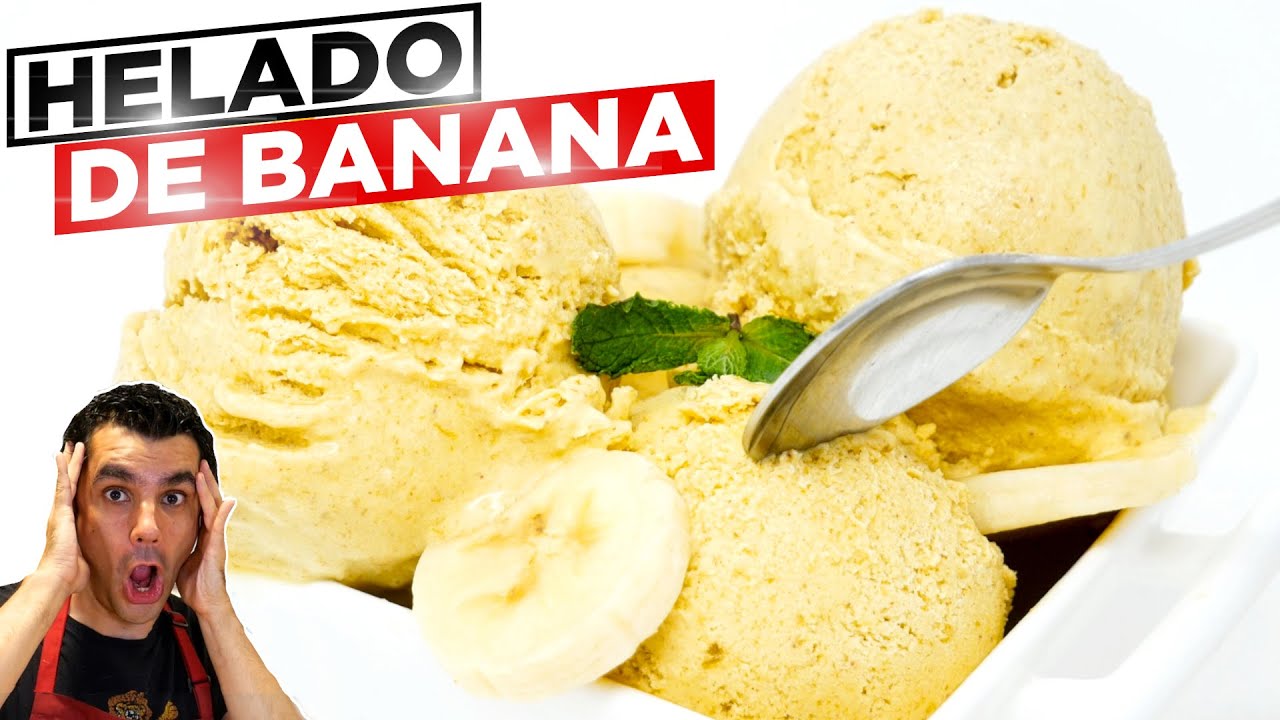 HELADO de BANANA CASERO, 😍🍌🍨 (en 5 MINUTOS y sin máquina) Plátano, guineo o cambur Receta # 847