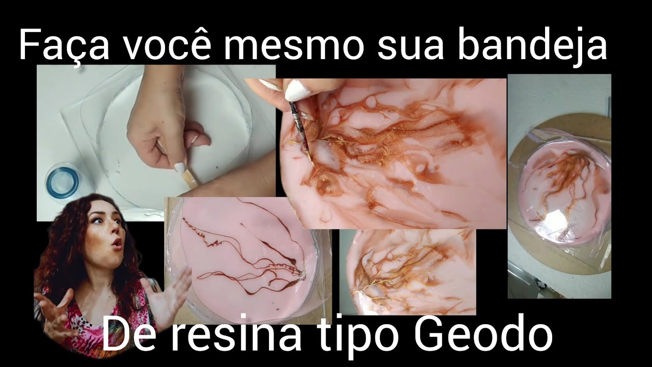 COMO UMA FAZER BANDEJA DE RESINA GEODO OU MARMORE | #diy faça você mesmo esta linda ideia