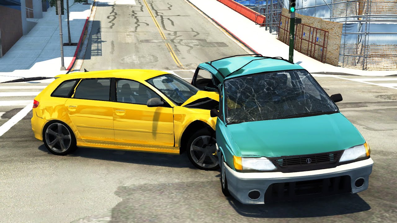 Crossroad Car Crashes #41 - BeamNG.Drive