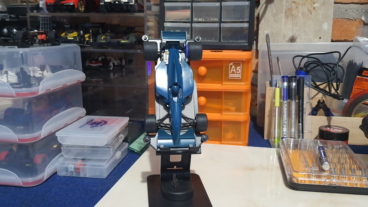 Unboxing Tamiya Mini-F Blue Finished Model (Mini F-1)