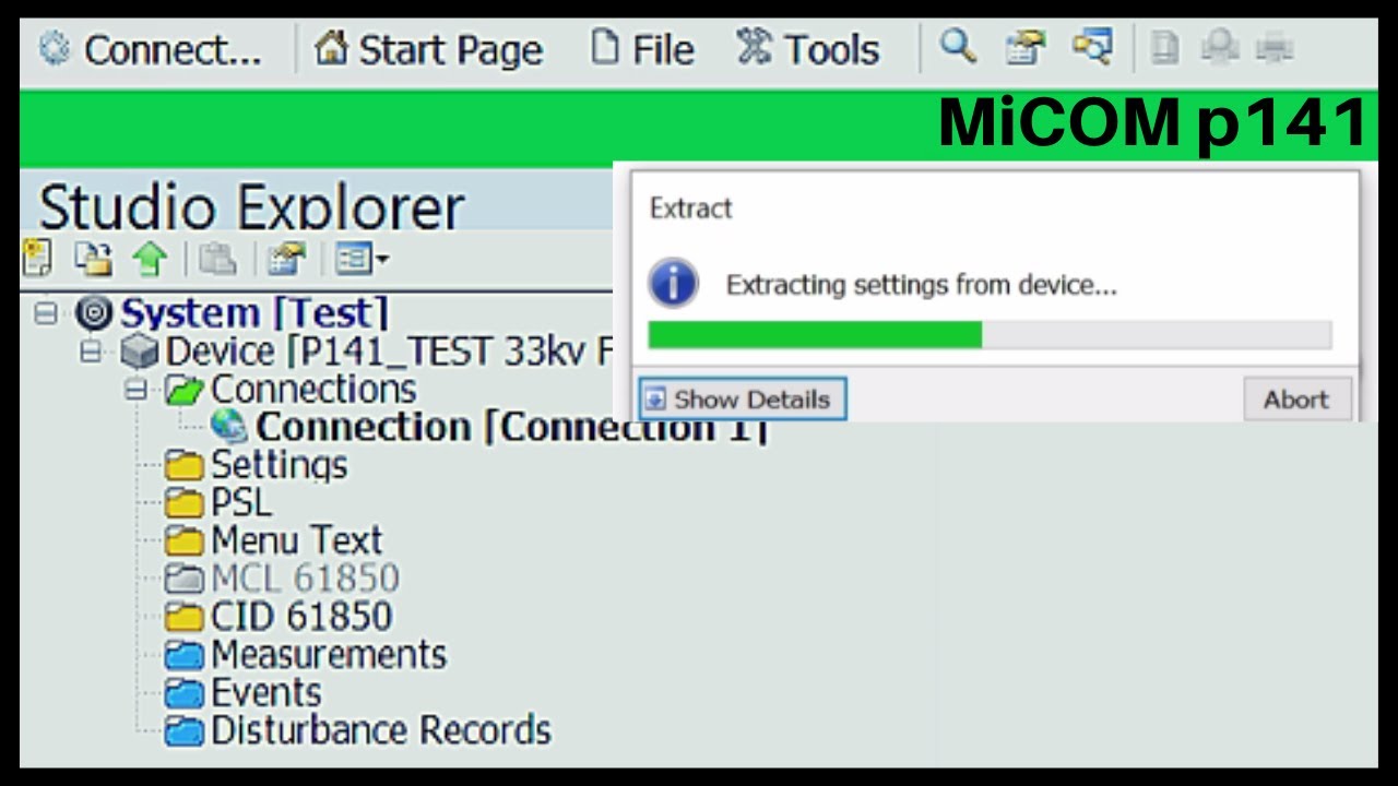 Extracting Setting files from MiCOM p141 Relay with Schneider Easergy Studio Software.