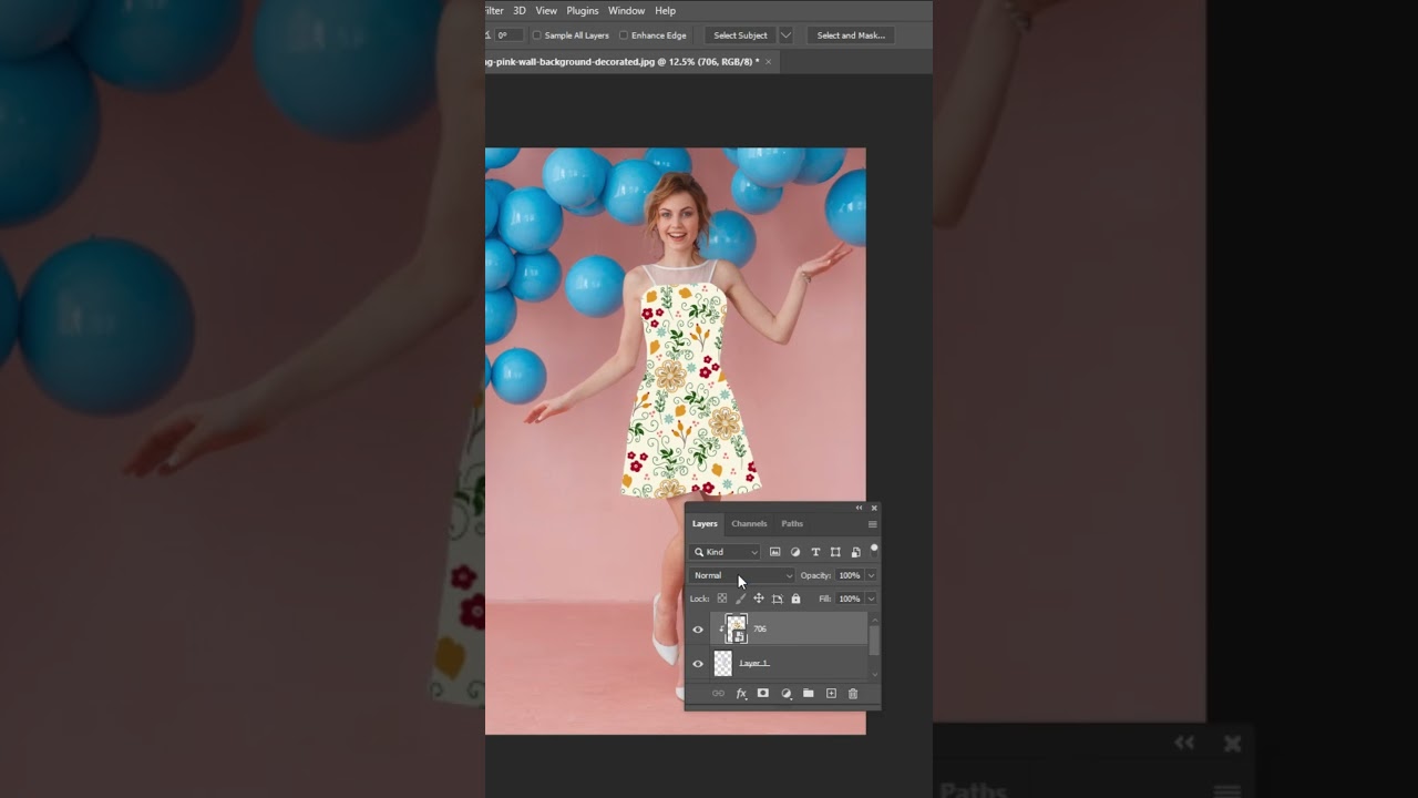 How to Add Flower Pattern on Any Dress in Photoshop | Easy Editing Tutorial
