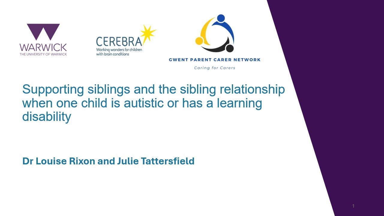 Supporting siblings and sibling relationships when one child is autistic/ has a learning disability