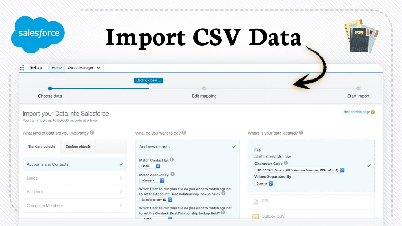 Как импортировать данные из CSV-файла в Salesforce