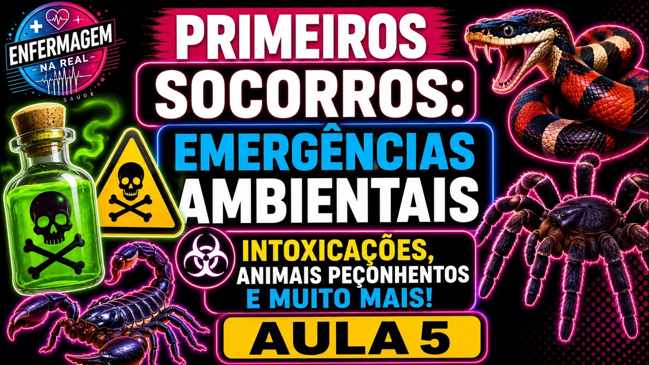 PRIMEIROS SOCORROS - AULA 5 - EMERGÊNCIAS AMBIENTAIS: INTOXICAÇÕES, ANIMAIS PEÇONHENTOS E MUITO MAIS