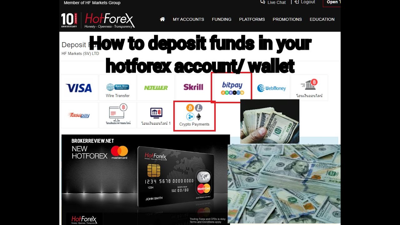 how to deposit in hot forex account