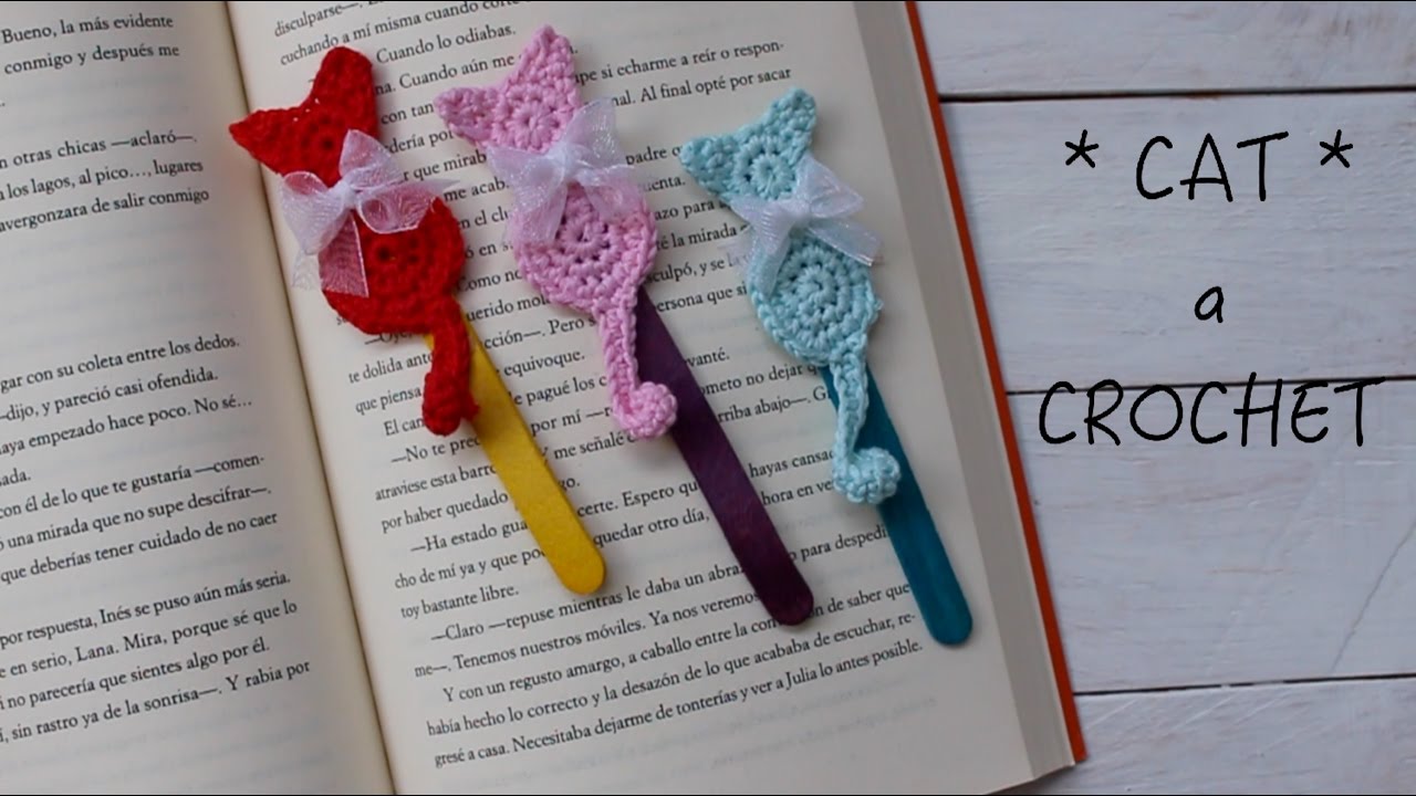 Gató Marcapáginas de ganchillo I Crochet CAT I Cucaditasdesaluta
