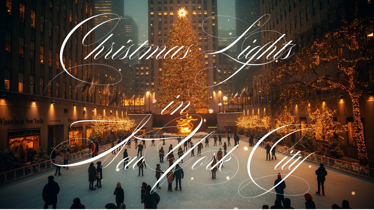 LYRICS -  Christmas lights in New York City, Make the night so bright and pretty