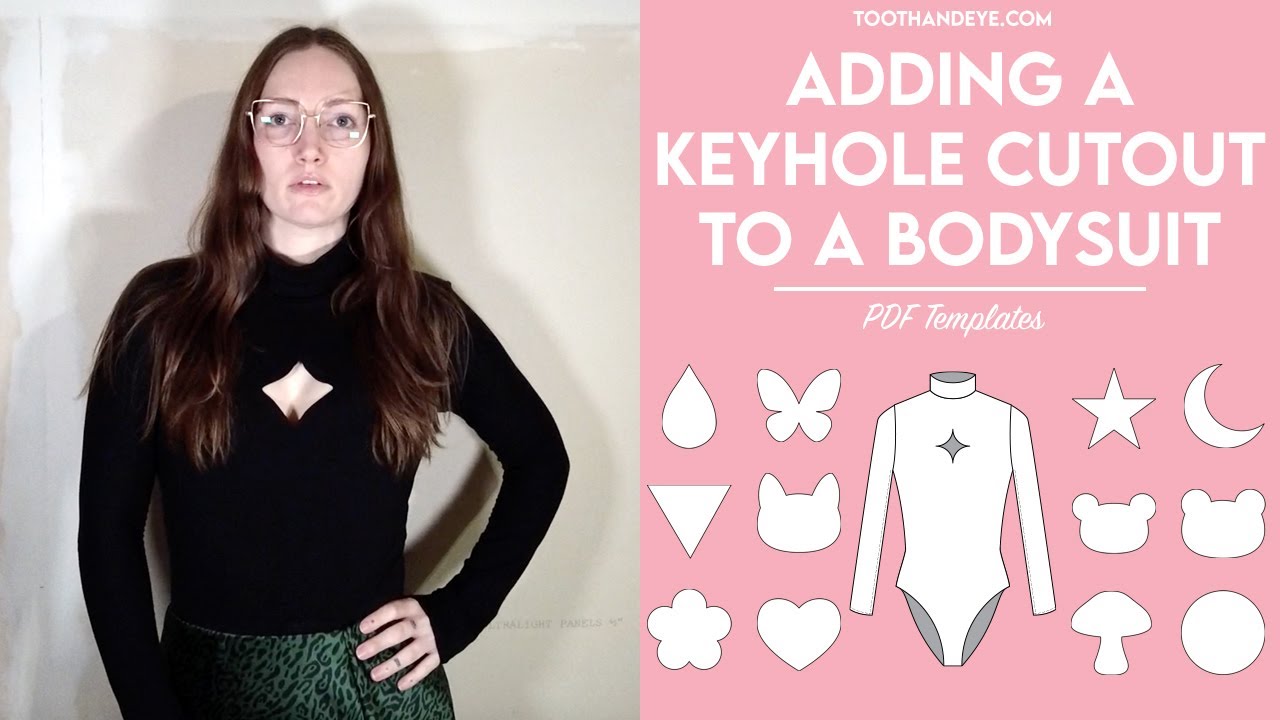 How to Add Keyhole Cutouts to the Ayla Bodysuit | Heart, Star, Moon, Butterfly, etc | Free Templates