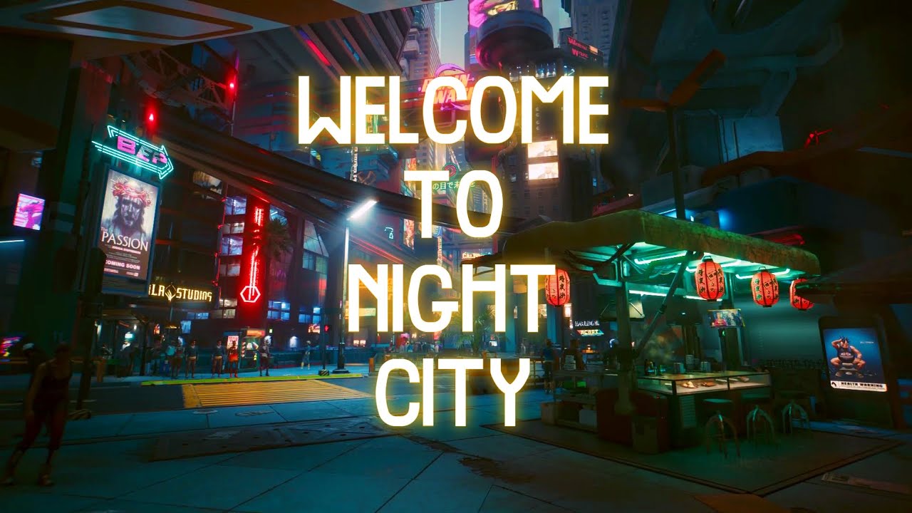 Cyberpunk 2077 Ambience & Atmosphere |  Real Time Cyberpunk Street