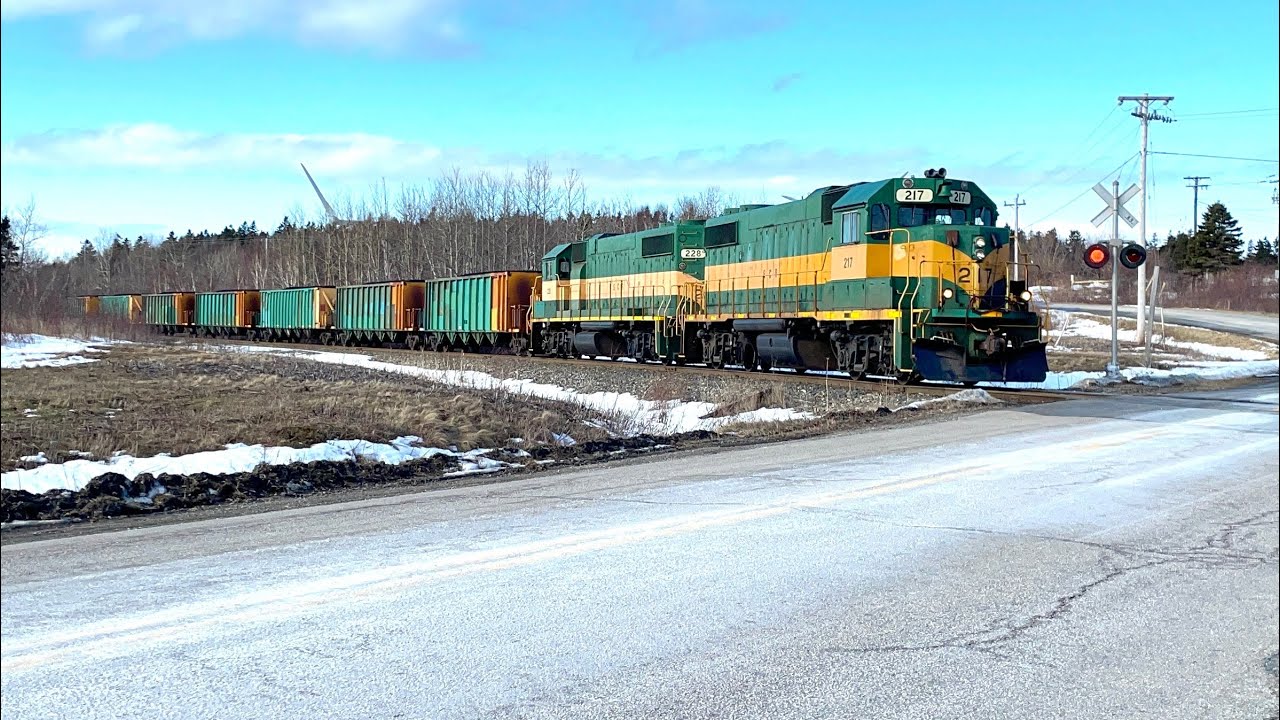 Coal trains in Cape Breton - Sydney Coal Railway operations at Lingan in Feb. 2023
