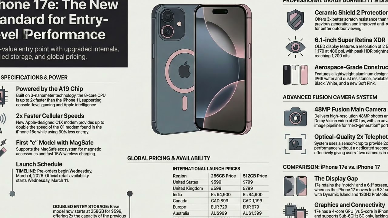 Apple Introduces iPhone 17e: Features, Comparison, and Specifications