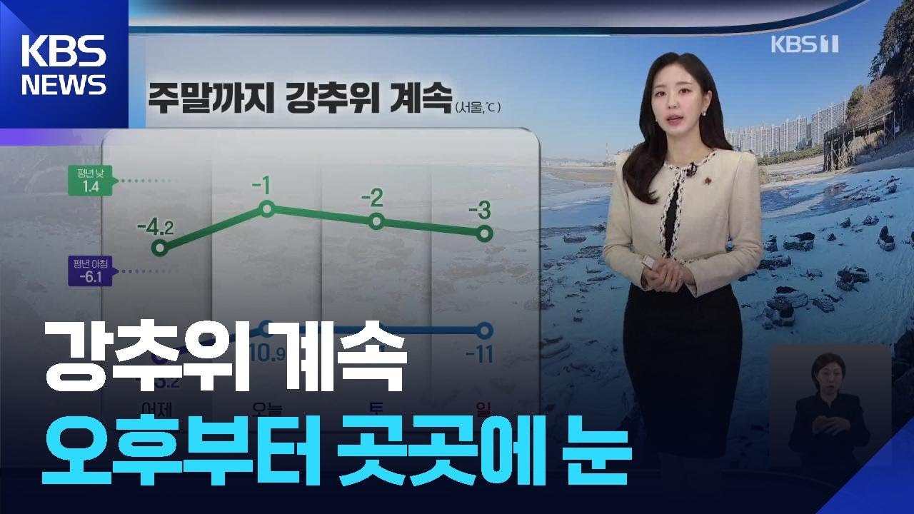 [날씨] 강추위 계속…오후부터 곳곳에 눈 / KBS  2026.01.23.