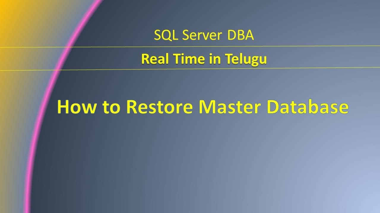 How to Restore Master Database