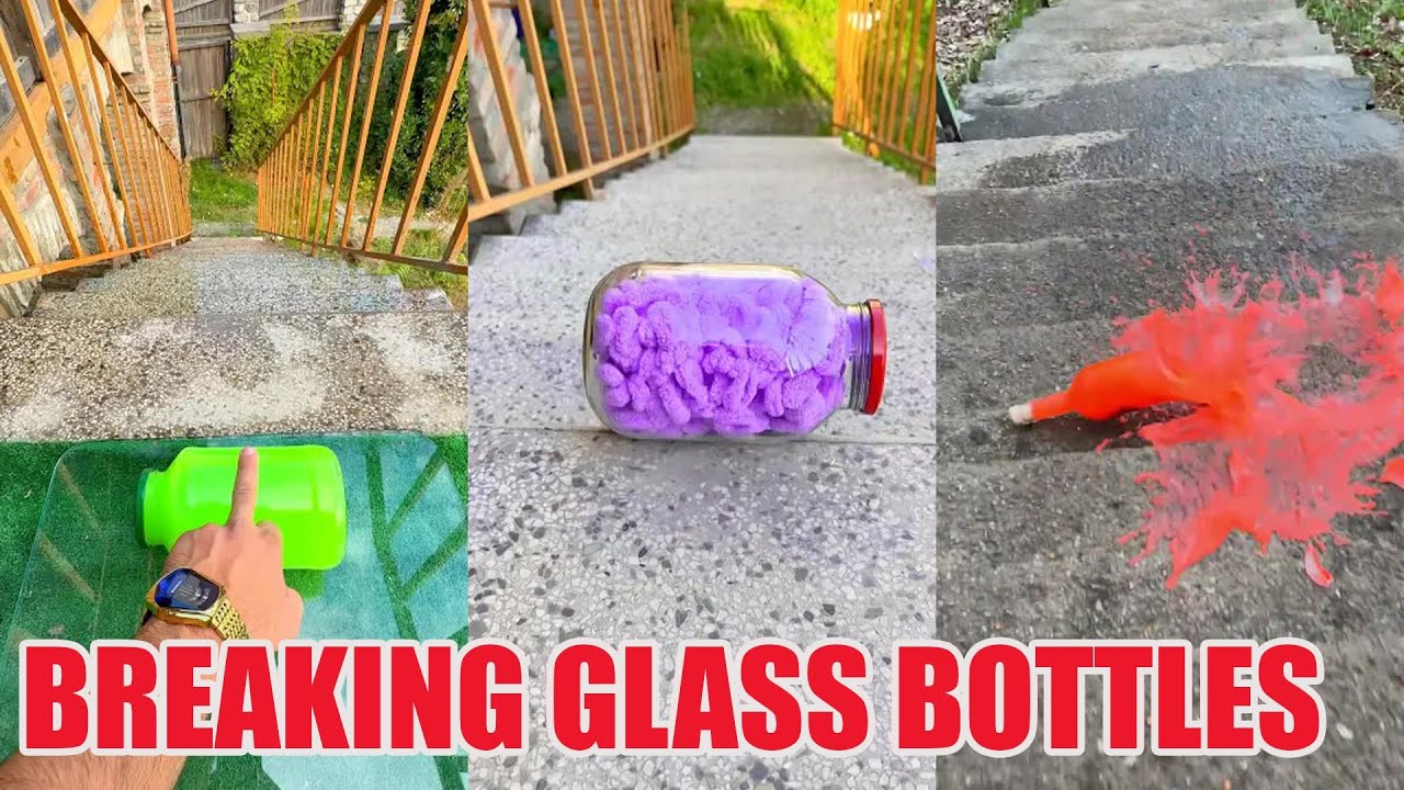 Breaking Glass Bottles and Balloon Drops 🔥 Crushing Crunchy & Soft Things #asmr #satisfying