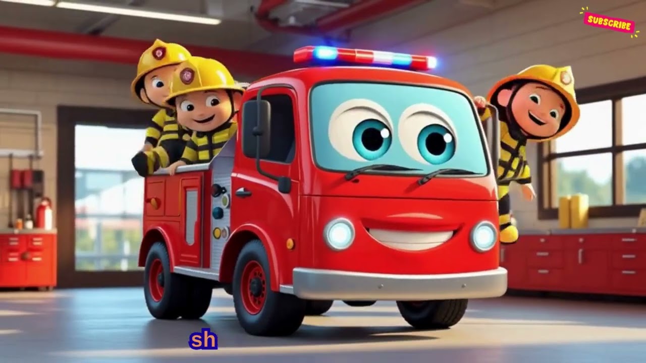 Woo Woo Fire Truck! 🚒  Toddler Songs & Emergency Vehicle Fun cc