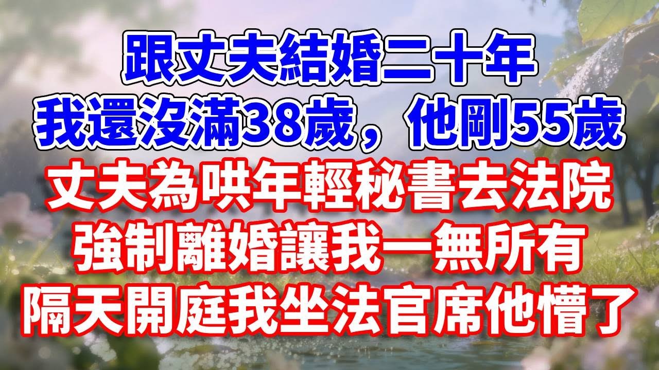 跟丈夫結婚二十年，我還沒滿38歲，他剛55歲。丈夫為哄年輕秘書去法院強制離婚讓我一無所有，隔天開庭我坐法官席他懵了#完結 #情感故事 #一口氣看完 #為人處世