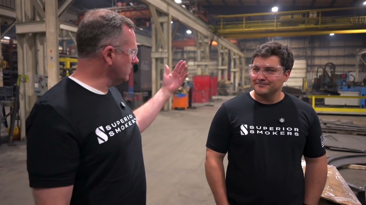 @MadScientistBBQ tours Superior Smokers manufacturing headquarters.