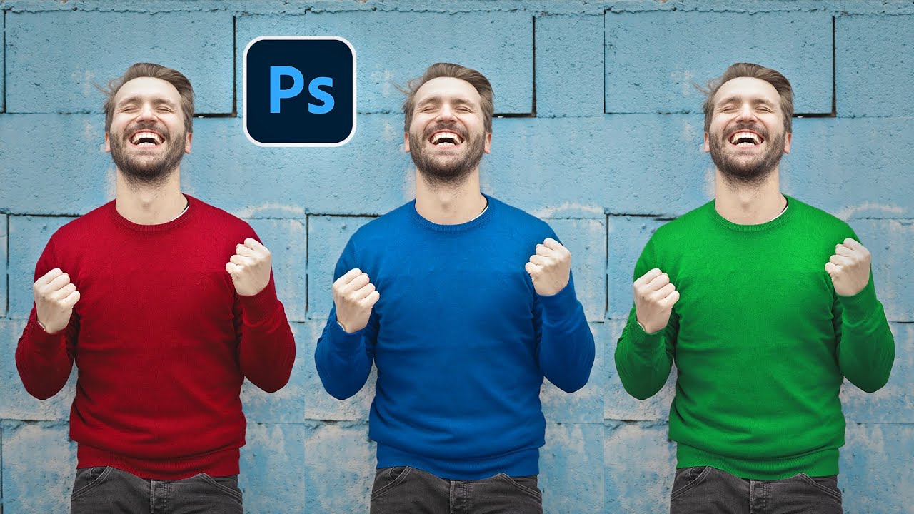 🌈Cómo cambiar el color de la ropa en Photoshop 2022 | Cómo modificar colores MUY RÁPIDO