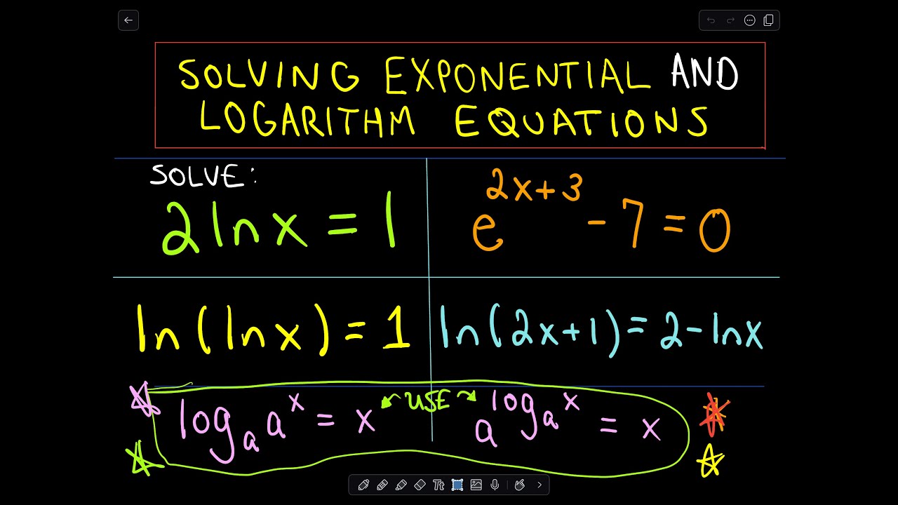 ❖ Logarithm and Exponential Equations ❖