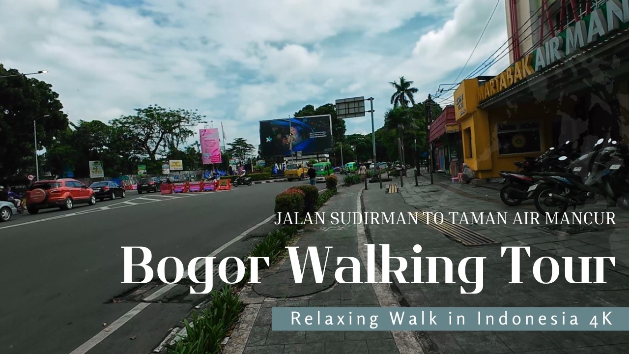 Relaxing Walking Tour: Jalan Sudirman to Taman Air Mancur Bogor Indonesia 4K