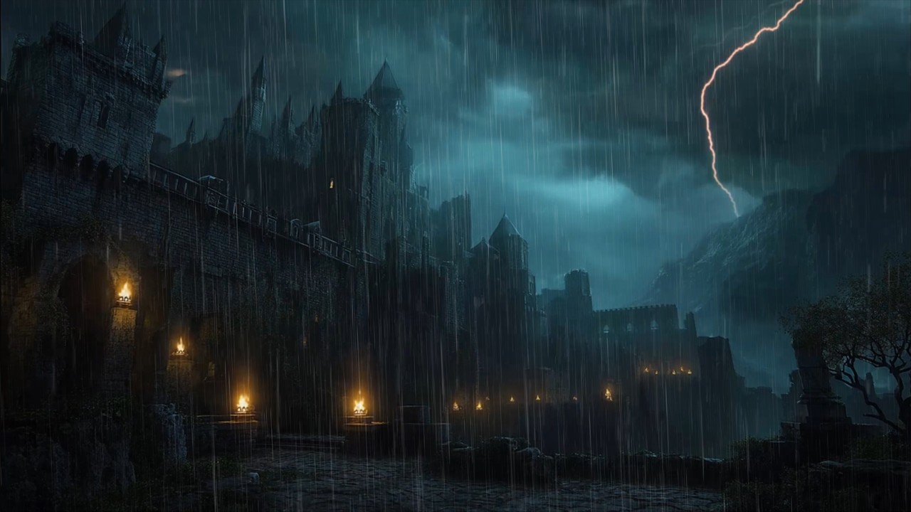🏰 Discover Serenity and Sleep Well with Rain In Dark Gothic Castle 🏰 Ease Into Sleep with Rain