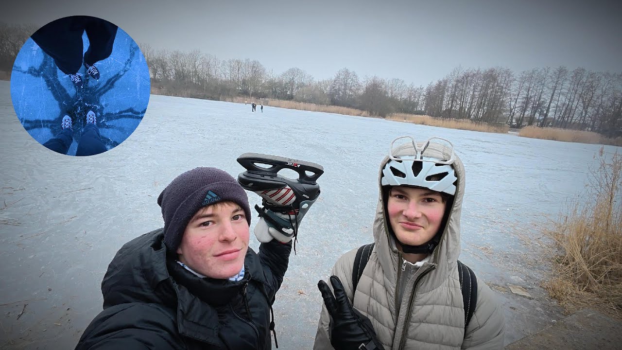 Minusgrade in Deutschland!🥶🇩🇪 | Schlittschuhfahren auf zugefrorenem See ⛸️