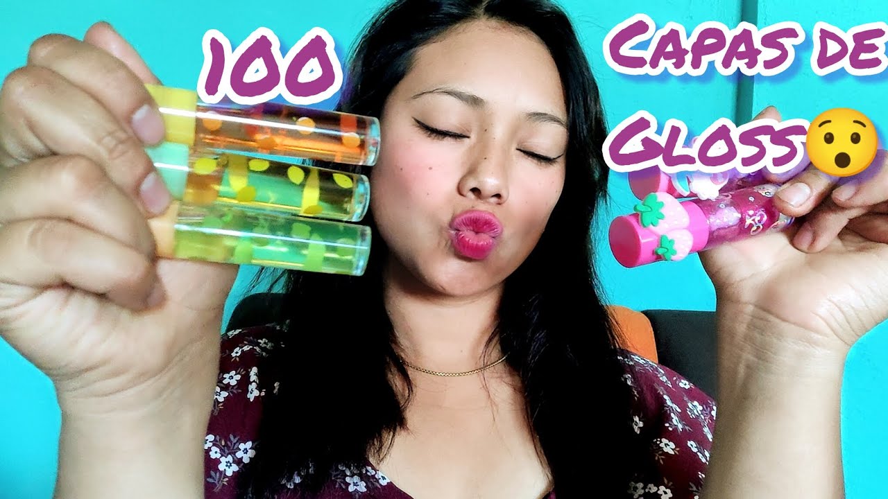 ASMR 💄 100 CAPAS DE GLOSS | ¿Hasta dónde aguanta? 👄✨