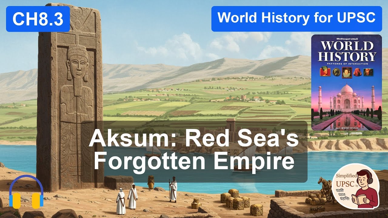 Ch8.3 THE KINGDOM OF AKSUM | King Ezana, Red Sea Trade & Ge'ez Script | #UPSCWorldHistory