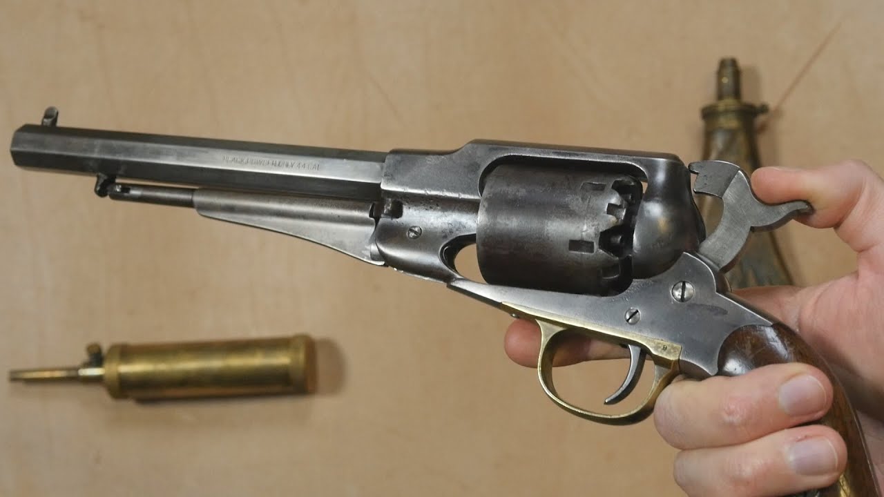 An antique percussion revolver and how it works