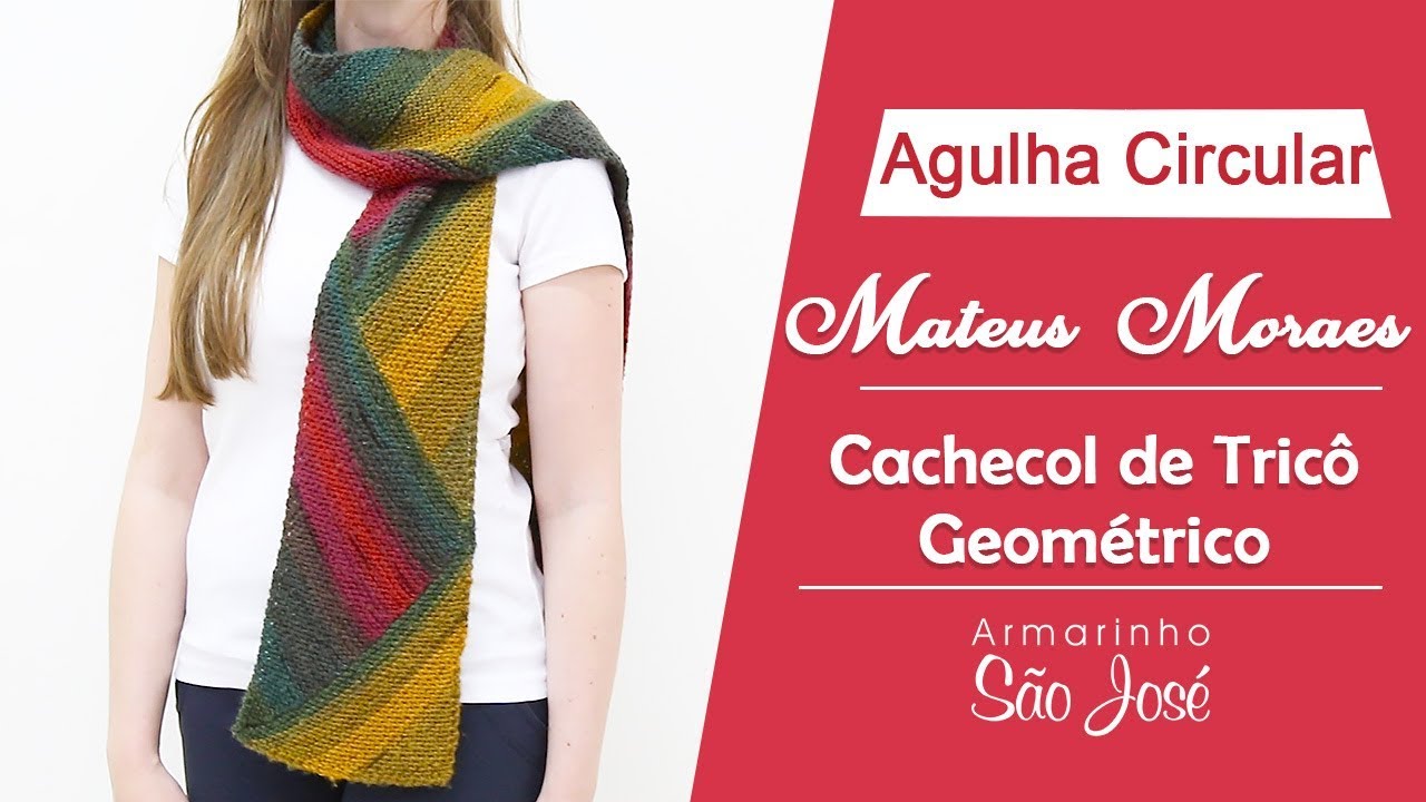 Como Fazer Cachecol de Tricô Geométrico por Mateus Moraes