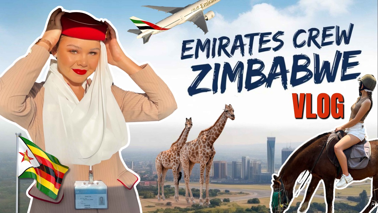 A day in the LIFE of an EMIRATES Cabin Crew ✈️ | Crew Safari Tour | 24 Hours in ZIMBABWE 🇿🇼 Vlog