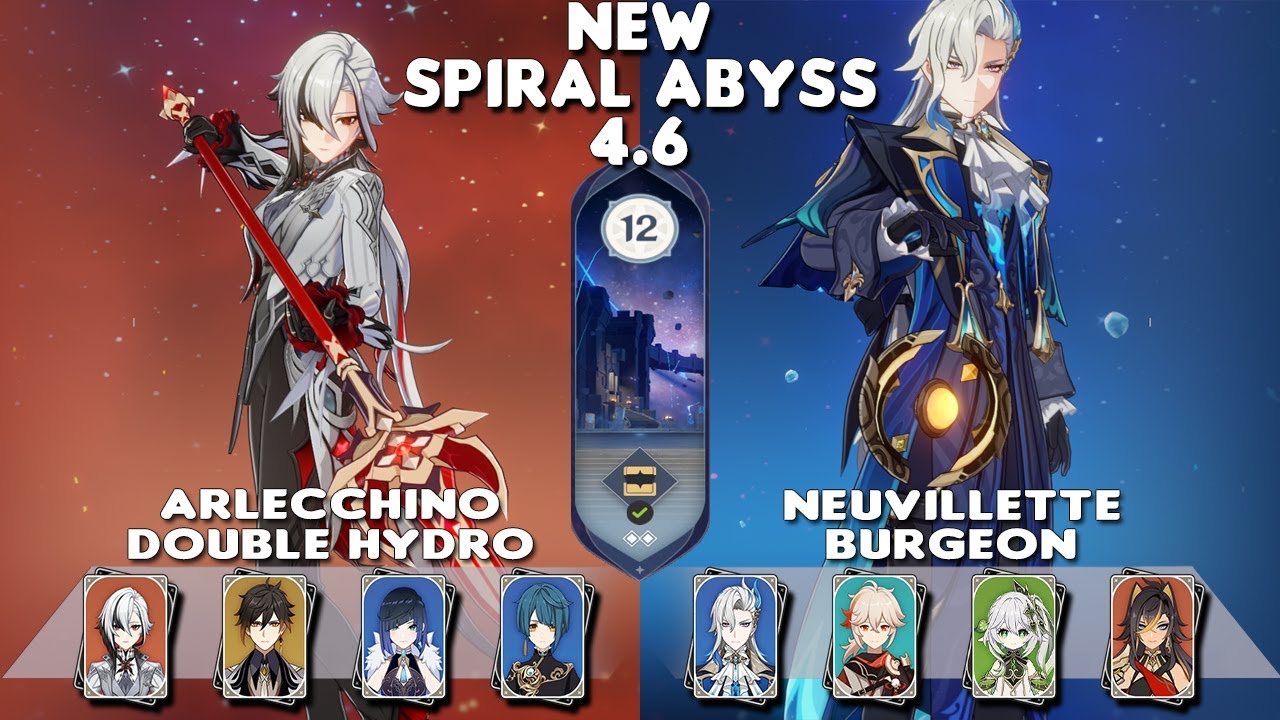 NEW Spiral Abyss 4.6 | C0 Arlecchino Vaporize & C0 Neuvillette Burgeon | Floor 12-9⭐| Genshin Impact