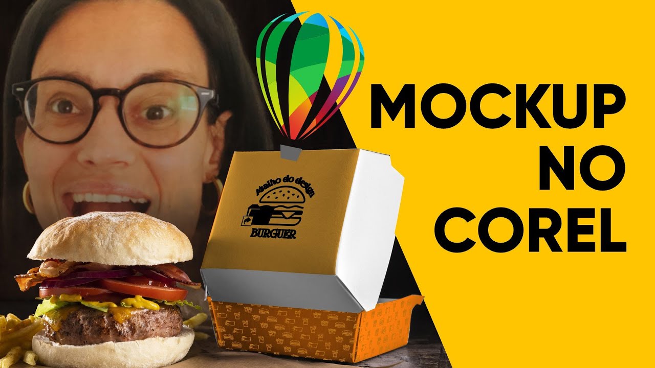Mockup de caixa de Hamburuger no Corel Draw