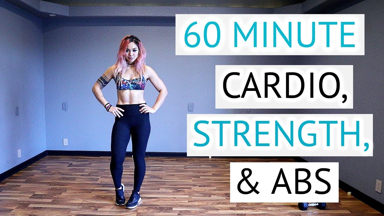 60 Minute Cardio, Strength and Abs FULL BODY Home Workout