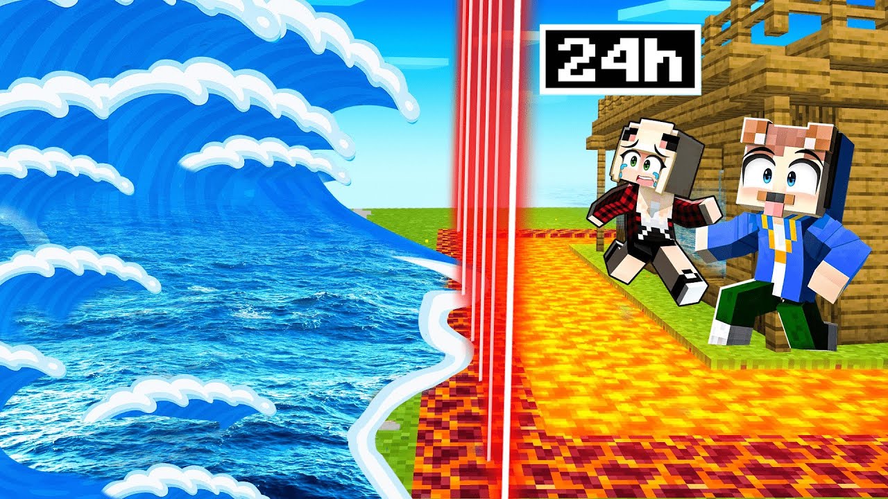 24H ALLE NATUR KATASTROPHEN ÜBERLEBEN in MINECRAFT!