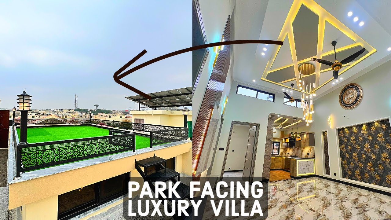 Luxurious 7 Marla park face Designer House with roof top lawn for sale in  Bahria Town Islamabad