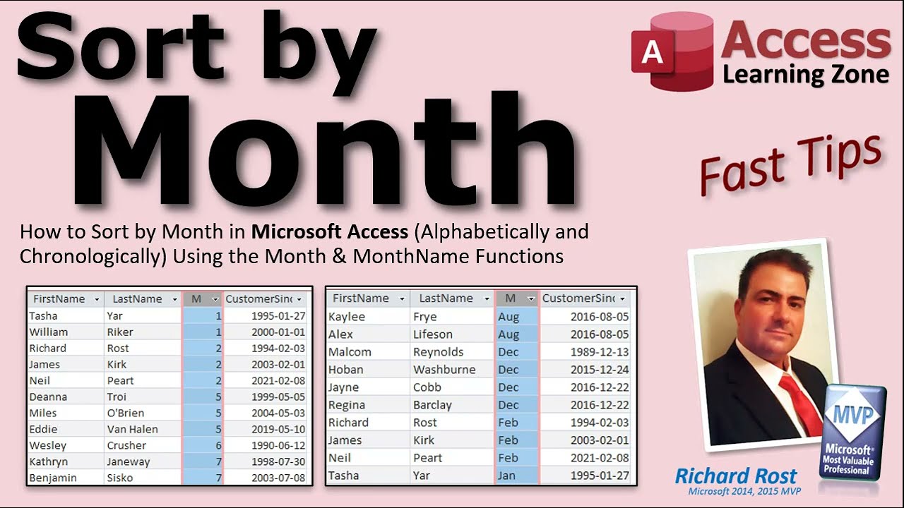How to Sort by Month in Microsoft Access (Alphabetically and Chronologically) Using Month, MonthName