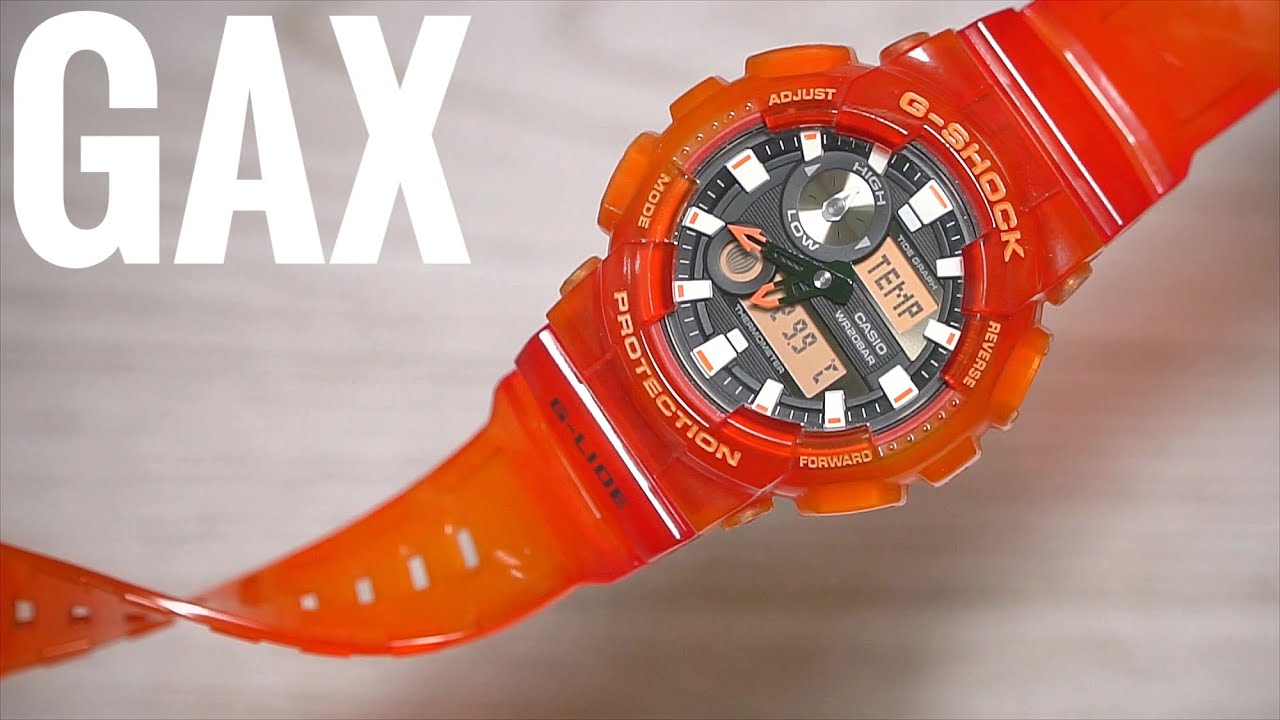 Orange Skeleton GAX-100 Thermometer G-Shock watch for surfing | Casio 5484/5485 Manual