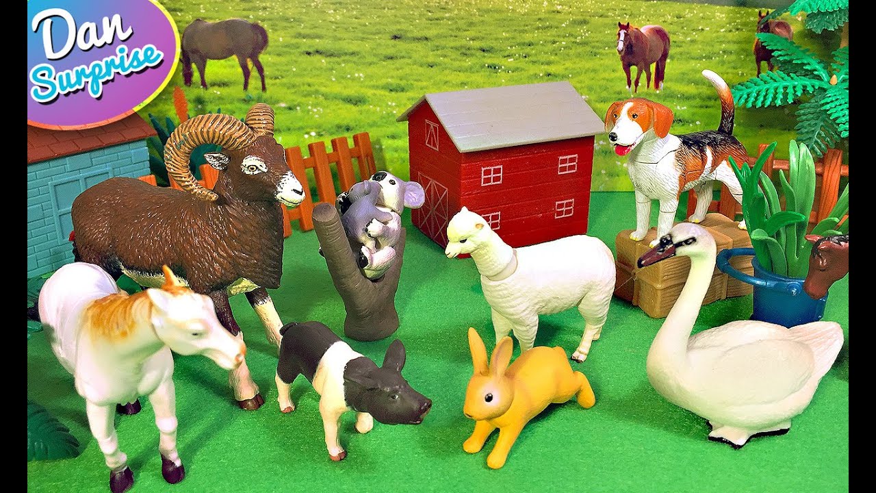 14 Farm Animals Toys - Goat, Sheep, Rabbit, Duck, Chicken, Dog, Pig, Cow