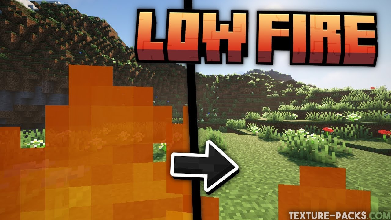Low Fire Texture Pack Download for Minecraft (Short Fire Animation)