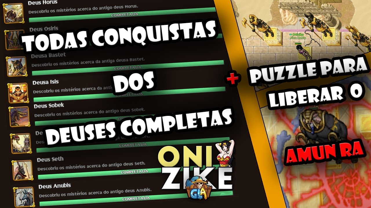 「GLA」TODAS CONQUISTAS DOS DEUSES COMPLETAS + PUZZLE PARA LIBERAR O AMUN RA [GUIA COMPLETO]