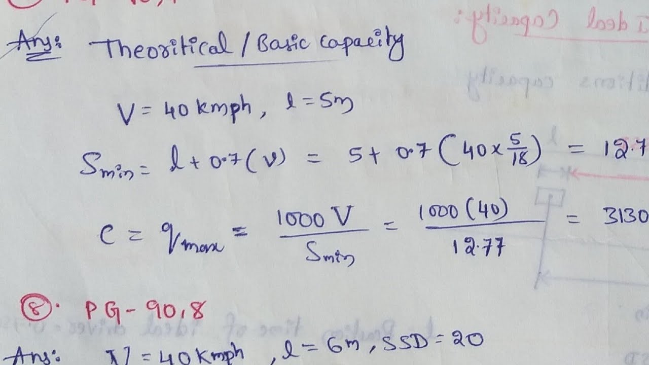 Traffic capacity calculations | Basic capacity calculations