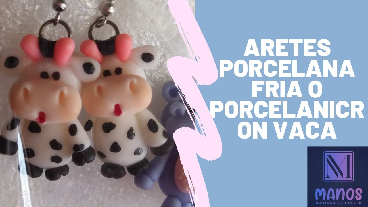 🐄Aretes en Porcelanicron o Porcelana Fría (Vaca) 🐄