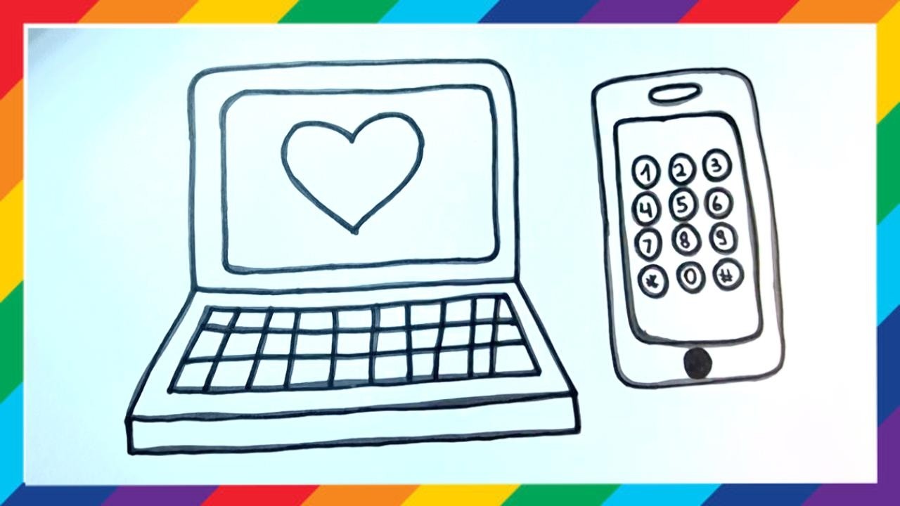 ✨Desenhando e Colorindo um Notebook e um Celular.💻📱💻📱