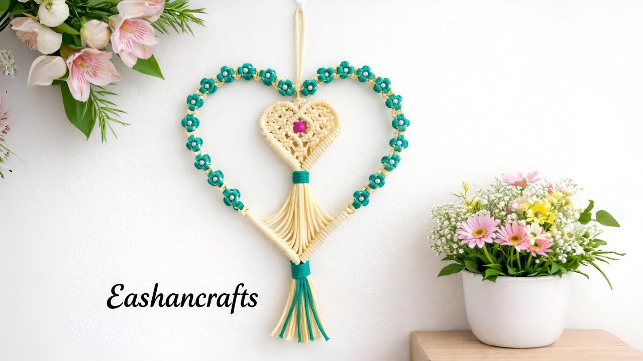 Macrame Heart Wall Hanging | Valentine's Day Gift | Macrame Heart Tutorial