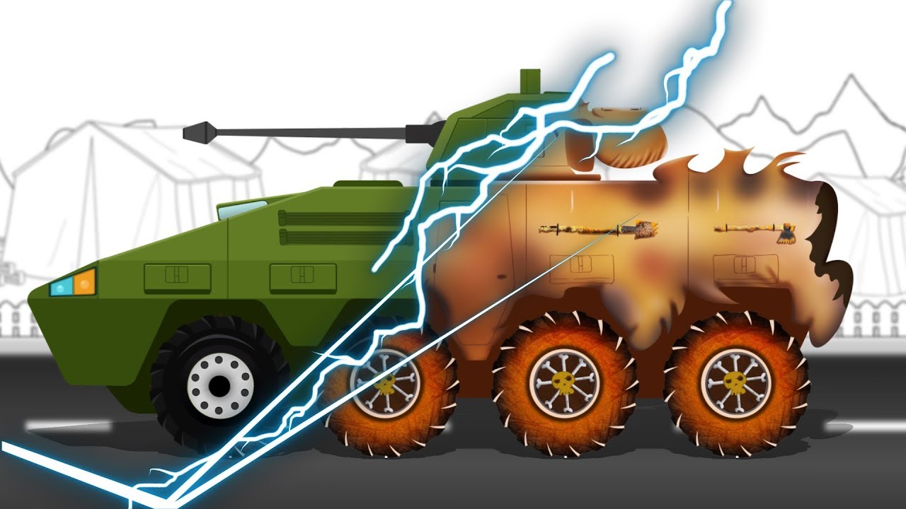 Good and Evil | Army Tank | Vehicles Battle | Scary Halloween Video