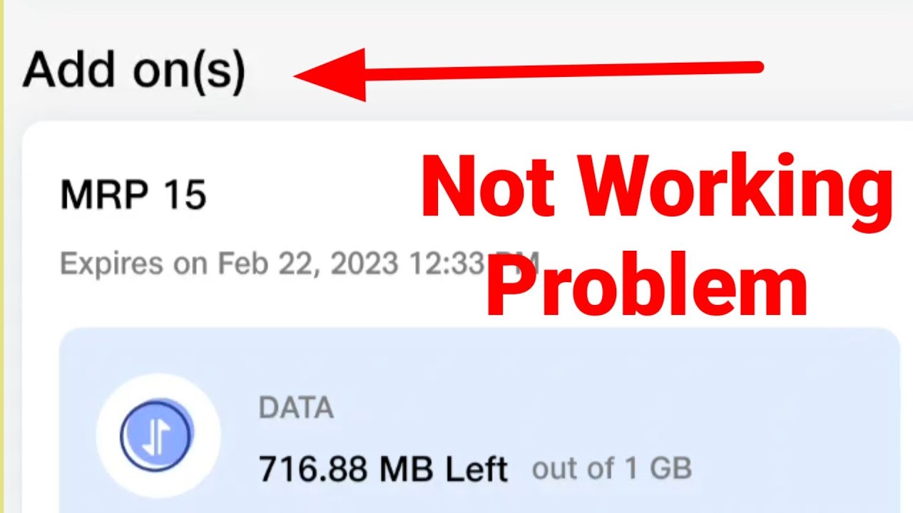 Jio add on data pack not working