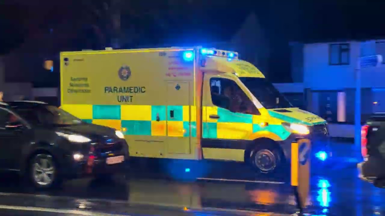 Emergency Ambulance responding in Dooradoyle, Limerick