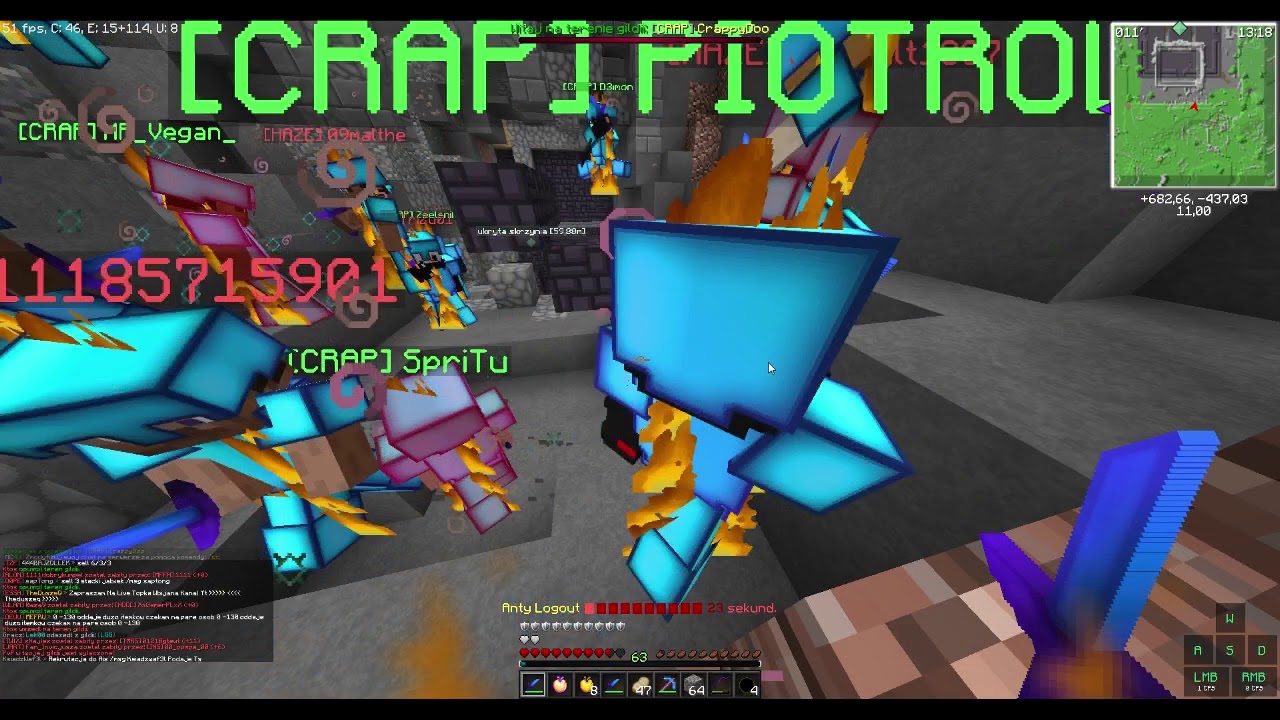 ┠GILDIA CRAP┨Obrona gildii przed HAZE&LAVA&HLAS&ESSA vs CRAP&CR3W | 17:12 | MC4U.PL